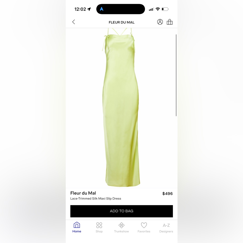 Lace Trim Silk Maxi Slip Dress